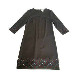 Calvin Klein Black 3/4 Sleeve Dress With Multi-Colored Embellishments size 8 new